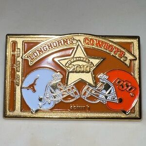 Texas Longhorns vs OSU Cowboys Commemorative Gameday Pin